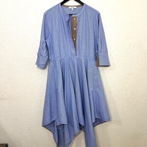 Dorothee Schumacher Tent Dress Midi Blue Cotton